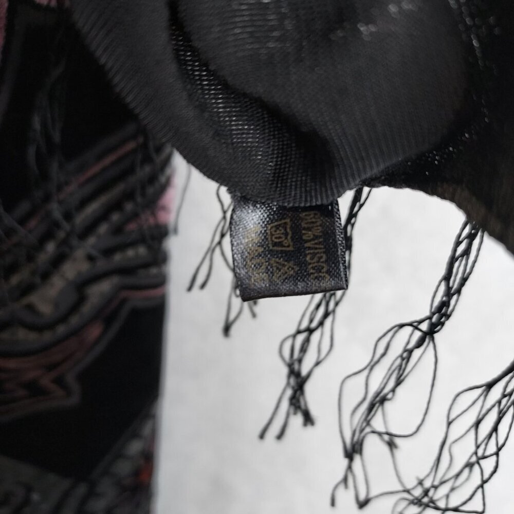 Velvet Burnout Scarf Shawl Rectangle Sheer Tassel Heart Paisley Witch Whimsigoth - Picture 8 of 10